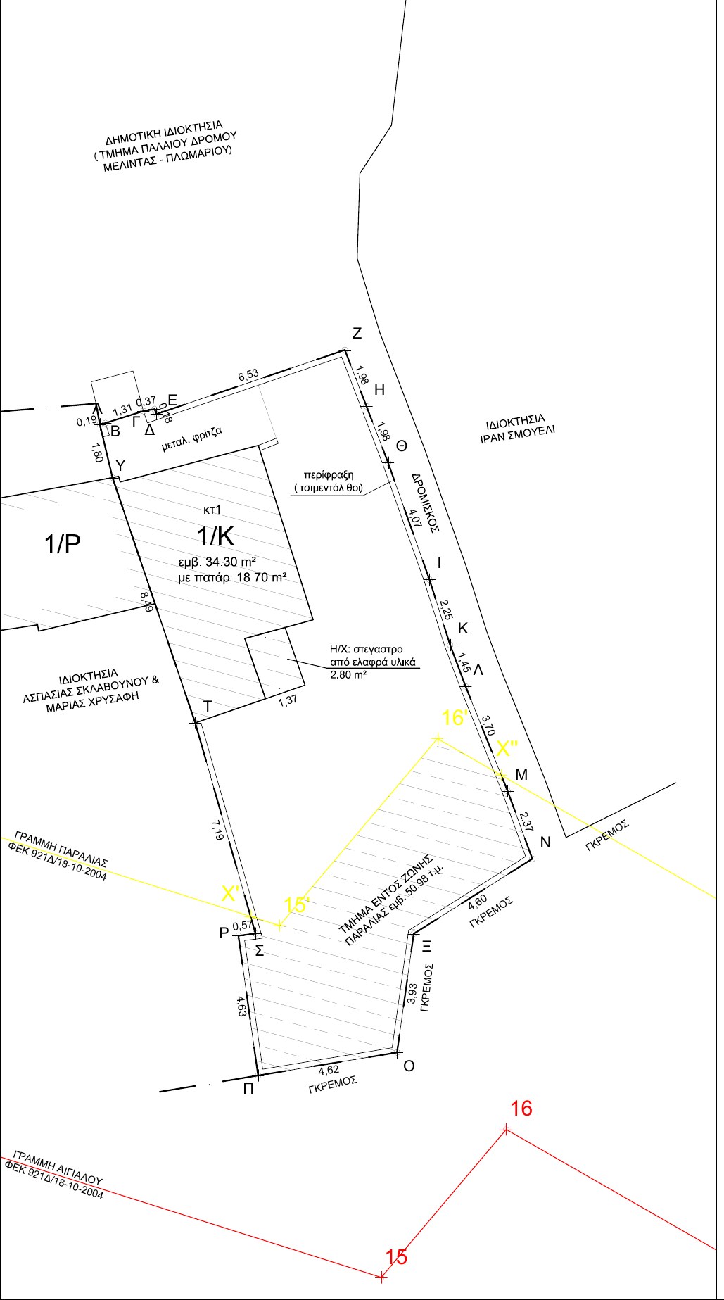 Topographic survey of the seafront plot